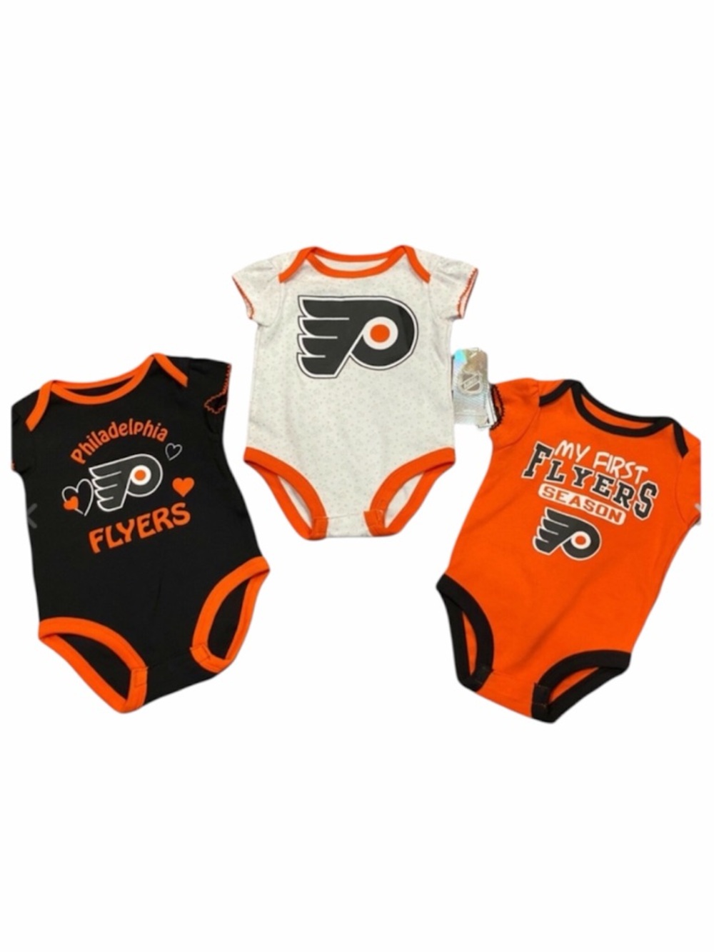 NHL Baby Girls Philadelphia Flyers Bodysuits 3 Pack